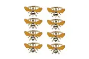 8x Urban Bee Napkin Ring Holder Dining Table Organiser Home Decor Black/Yellow