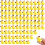 LeoLeoii 100Pcs Mini Resin Ducks, Tiny Christmas Ducks Miniature Duck Figures Ornament for Craft, Dollhouse, Garden Decoration, Home Decorations Christmas Party Favors Gift (100Pcs Small Resin Ducks)
