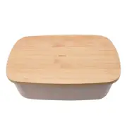 Porto Zest Plastic/Bamboo 36cm Bread Bin Kitchen/Food Storage Container w/ Lid