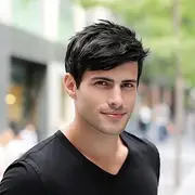 Short Black Mens Wig|Costume Toupee for Men|Synthetic Mens Wigs for Daily Use