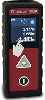Kaleas Professional Laser Rangefinder LDM 400 Touch for Distance up to 40 m [Accuracy ±2 mm] with Touch Screen, Inclinometer, TPE Protective Case and Patented Laser Angle Measurement (34060)