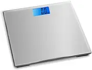 HomeFashion 28x28cm 180KG Digital Bathroom Scale Weighing Scales for Body Weight Platform Backlit Display Weight Management Black Silver White (Silver)