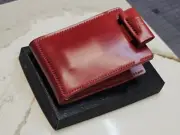ARK mens handmade wallet in amazing cherry Shinki Shell Cordovan handstitched!!!