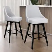 2x ALFORDSON Bar Stools Megan Swivel Metal Light Grey