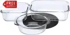 Pyrex Air Fryer Kit – Glass Baking Dishes 3Pc Set + Silicone Grip Pad