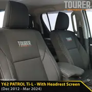 Nissan Patrol Y62 - Ti-L - With Headrest Screen - GP9 Tourer 2x Front Row Seat Covers (Made to Order)