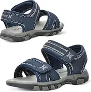 [Hurley] Loni Toddler Water Shoes, Beach Essentials, Girls and Boys Open Toe Sandals, Lightweight, Breathable and Two Adjustable Straps