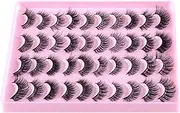 Ｂｅｓｇａ False Eyelashes Makeup Eyelashes Gorgeous 5D Volume (20 Pairs) Faux Eyelashes for Woman Costume Festival Girls Valentines