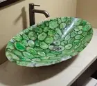 Green Agate Sink, kitchen Faucet Sink, Counter top Sink, Handmade Stone Sink