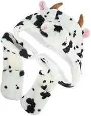 [SAFIGLE] Adorable Animal Shape Warm Hat Cow Pattern Boys and Girls Cold Protection Cap Outdoor Hat