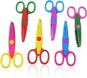 Scissors Paper Edge Safety Decorative Craft Art Scissors, Set Kid Cuttintg Creative 6pcs Plastic Kids Design Crafts Scrapbook/greeting Cards, Etc Scissor Set, Zig
