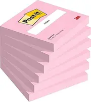 Post-it Notes, Pink, 76 mm x 76 mm, 100 Sheets/Pad, 6 Pads/Pack