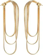 MAYJAI Snakebone Chain Tassel Earrings Female Personality Fashion Temperament Ear Drop Premium Earpiece,Gold