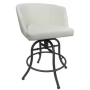 Swivel Tilt Counter Metal Bar Stool 26" Joey - Snow White - Grey