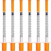 Ylemnf Disposable 1ml Syringes with 30 Gauge 1/2inch 13mm for Labs, Industrial, livestock Husbandry, Individually Sealed - 100 per Box, Transparent