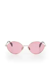 Gold Metal Tinted Oval Sunglasses