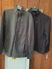 Izod Advantage Performance Jacket Sweater Men's Size Large Gray Zip Up Stretch