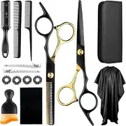 Hairdressing Scissors Set Hair Cutting Scissors Professional Hairdressing Scissors 6.7 Inch Thinning Scissors Hairdressing Hair Cutting Set for Women Men Pets Family Hairdressing Salon 15 Pieces