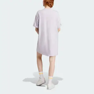 Adidas Tee Dress IN4139 女 連身洋裝 長版 亞洲版 休閒 復古 柔軟 棉質 舒適 穿搭 淺紫