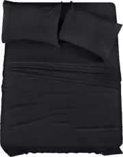 Full Bed Sheets Set - 4 Piece Bedding - Brushed Microfiber - Shrinkage