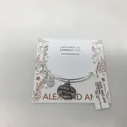 Alex and Ani Color Infusion Pumpkin Spice Charm Bangle, Shiny Silver Finish