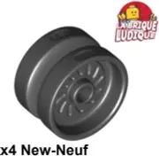LEGO 4x Wheel Rim 18mm Diameter X 12mm Solid Brake Rotor Black/Black 18976 New