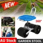 Garden Stool Portable Gardening Chair Seat Pad Adjustable 4 Wheel Kneeler Tools