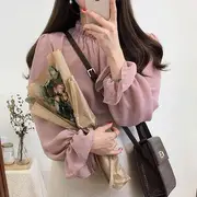 Bell-Sleeve Chiffon Blouse White - M