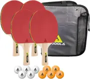 JOOLA Family Premium Table Tennis Bundle Set - 4 Regulation Ping Pong Paddles, 1