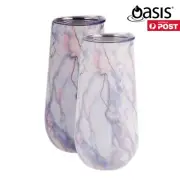 2 PCS OASIS STAINLESS STEEL DOUBLE WALL INSULATED CHAMPAGNE FLUTE 180ML Picnic