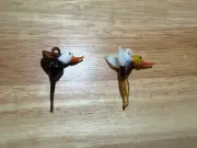 2 blown glass Handmade bird hummingbird hanging figurine ornament Aprox2x2x3/4In