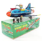 Nomura Japan Mystery Action USAF XF-160 JET FIGHTER PLANE Tin Toy #1 MIB`58 RARE