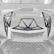 Decorative Hood Armor Bling Panels Polaris RZR XP Turbo S Clear over raw/Black