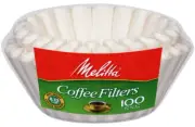 NEW MELITTA USA 62993 PK 100 WHITE PAPER CUP COFFEE BASKET FILTERS 3663655