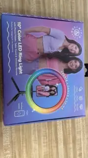 Dixie & Charli 10" Color LED Ring Light with Table Stand, Phone Holder & Remote