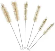 FIXOSHEE 6pcs Laboratory Cleaning Brushes Soft Dense Bristles for Test Tube Cleaning Nylon Plastic for Household Lab Use