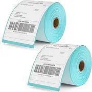 4" x 6" Thermal Labels, Perforated Mailing Postage Label, Thermal Label Paper Roll Compatible with MUNBYN Rollo Zebra Printer, 450 Labels/1 Roll, 2 Rolls