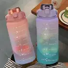 1 OR 2L Water Sports Bottle Motivational Drink Flask With Time Markings Gym AU