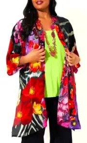 TS TAKING SHAPE plus size L- XL / 22 - 24 Natural Millie Rose Kimono NWT rrp$170
