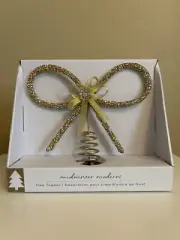 Gold and Silver Rhinestone Bow Tree Topper CHRISTMAS NIB