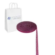Fuchsia 2 Row Diamond Rhinestone Ribbon Trim Mesh Wrap 2 Yards - Wedding no