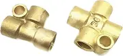 BKUANE Oil Pipe Fitting The Copper tubing Three-Way Four-Way Oil Block can be Fixed Oil Pipe M8*1 10 * 1 Female Thread(3 Way,M10X1 Female Thread)