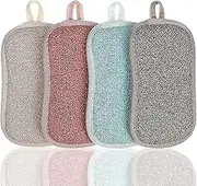 WXBDHY Scrubbing Sponge Kitchen Scouring Pads Washing up Pad Double Side Sponges Scourer Wash Pad Cloth Non-Scratch Scouring Pads for Cleaning Great for Non Stick Pan Pot (4 Pieces), BCN-1