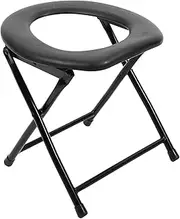 FOMIYES Foldable Toilet Chair for Elderly Portable Commode Seat Sturdy Metal Comfortable for Pregnant Women