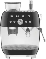 Smeg 50's Style Espresso Machine With Built In Grinder Black