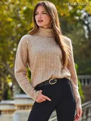 Sosandar Brown Rib Knit Super Cosy Jumper (Q76363) | $76