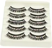 BELLIFFY 5 Pairs of False Eyelashes with Diamond Exaggerated Stage Lashes for Fashion Show
