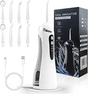 Water Dental Flosser For Teeth, Water Flosser, Cordless Oral Irrigator, Teeth, Gum, Braces Deep Cleaning, 8 Tips, 3 Modes, 200ML Rechargeable Water Dental Flosser, Portable Travel Flossing Set