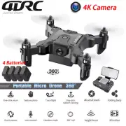 4DRC V2 Mini Drone WIFI FPV Wide Angle 4K Camera Foldable Quadcopter 4 Battery