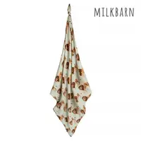 在飛比找momo購物網優惠-【Milkbarn】竹纖維包巾-獅子(新生兒包巾 紗布包巾 